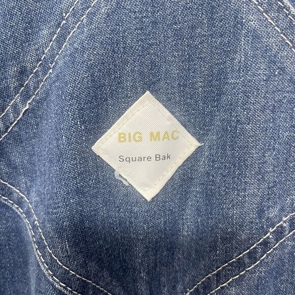 Vintage Big Mac Square Bak Overalls Denim Carpenter Button Fly 80s 40x30 - Picture 9 of 9